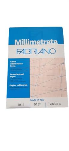 BLOCCO 10FG MILLIMETRATA 23x33 80GR