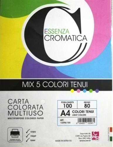 100 FG A4 80GR TENUI ASSORTITI (GIA/RO/VE/AZZ/LIL) CROMATICA