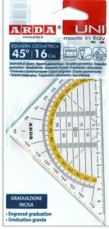 SQUADRA GEOMETRICA UNI 45° 16 CM