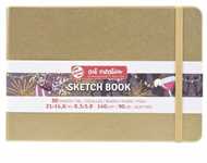 SKETCH NOTEBOOK 21x15 PANORAMA 80FG AVR 140GR+ELAST. TALENS ORO