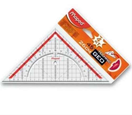 SQUADRA GEOMETRICA TECNIC 45° 26 CM +IMPUGNATURA