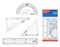 KIT 2 SQUADRE 12CM+GONIOMETRO 180°+RIGHELLO 15CM CLASSIC