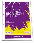 RICAMBIO A4 4 FORI 80GR RIGHE