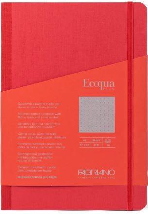 TACCUINO ECOQUA PLUS FABRIC A5 DORSO TELA/FILO REFE ROSSO