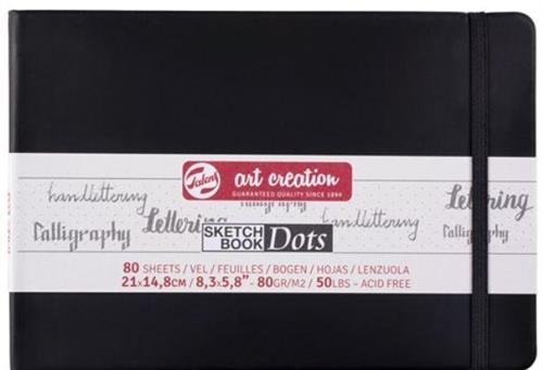 NOTEBOOK DOTS 21x15 PANORAMA 80FG AVORIO 80GR+ELASTICO NERO