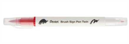 BRUSH SIGN PEN TWIN ROSSO PUNTA PENNELLO+FINE T102