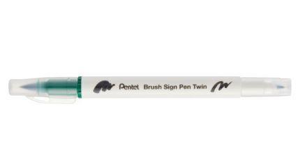 BRUSH SIGN PEN TWIN VERDE PUNTA PENNELLO+FINE T104