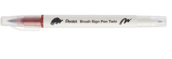 BRUSH SIGN PEN TWIN MARRONE PUNTA PENNELLO+FINE T106