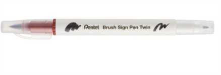 BRUSH SIGN PEN TWIN MARRONE PUNTA PENNELLO+FINE T106