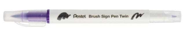 BRUSH SIGN PEN TWIN VIOLA PUNTA PENNELLO+FINE T108