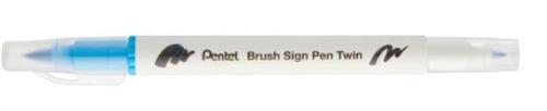 BRUSH SIGN PEN TWIN AZZURRO CIELO PUNTA PENNELLO+FINE T110