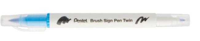 BRUSH SIGN PEN TWIN AZZURRO CIELO PUNTA PENNELLO+FINE T110