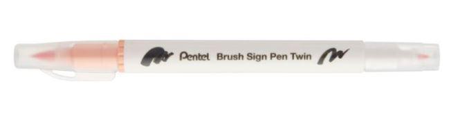 BRUSH SIGN PEN TWIN ARANCIO CHIARO PUNTA PENNELLO+FINE T116