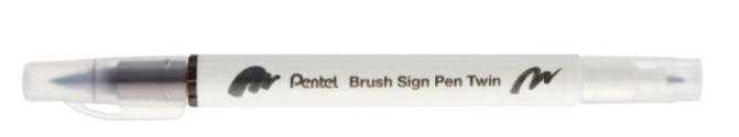 BRUSH SIGN PEN TWIN MARRONE SCURO PUNTA PENNELLO+FINE T118