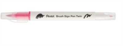 BRUSH SIGN PEN TWIN CARMINIO PUNTA PENNELLO+FINE T119