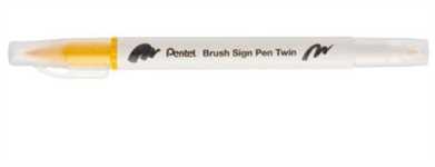 BRUSH SIGN PEN TWIN GIALLO PUNTA PENNELLO+FINE T122