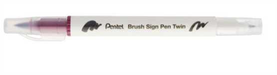 BRUSH SIGN PEN TWIN ROSSO SCURO PUNTA PENNELLO+FINE T128