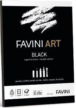 BLOCCO 10fg NERI A4 320gr BLACK FAVINI ART