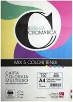 100 CARTONCINI 200gr TENUI ASSORT.(GIA/RO/VE/AZZ/LIL) CROMATICA