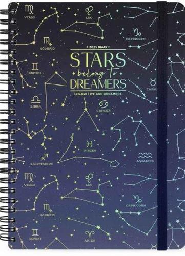 AGENDA SETTIMANALE LARGE SPIRALE 12 MESI STARS 15x21 2025