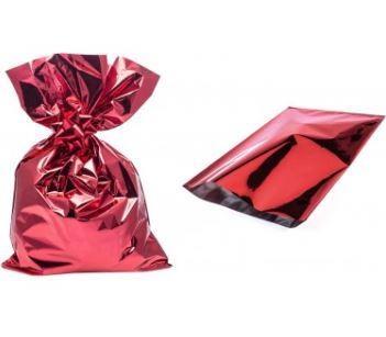 50 SACCHETTI REGALO 25x40 METALLIZZATO ROSSO