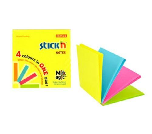 STICK NOTES MAGIC 76X76 NEON 1017/2 21571