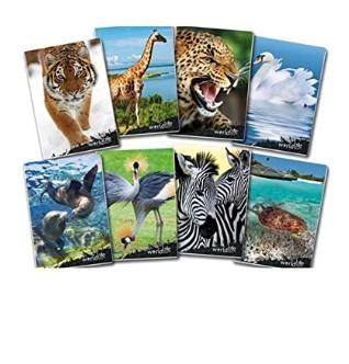 10 MAXI ANIMALI RIGHE COPERTINA 240GR.  CARTA 80GR.