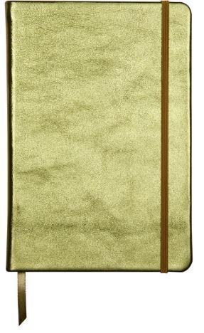 TACCUINO A5+ELAST.PELLE METAL VERDE HARD COVER FG.RIGHE