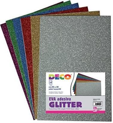 10FG GOMMA EVA/CREPP GLITTER 20x30 ASSORTITI